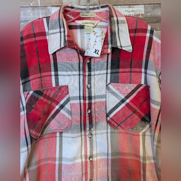 Boho Southwestern Bull W Roses Upcycled Dip Dye Bleached Flannel Shirt - Picture 14 of 15